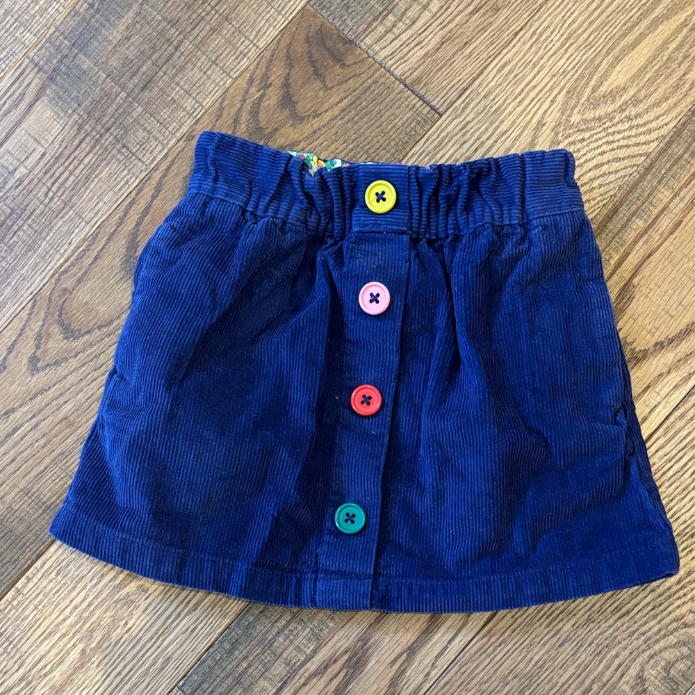 Mini Boden Corduroy Skirt with Multicolor Buttons size 2-3y